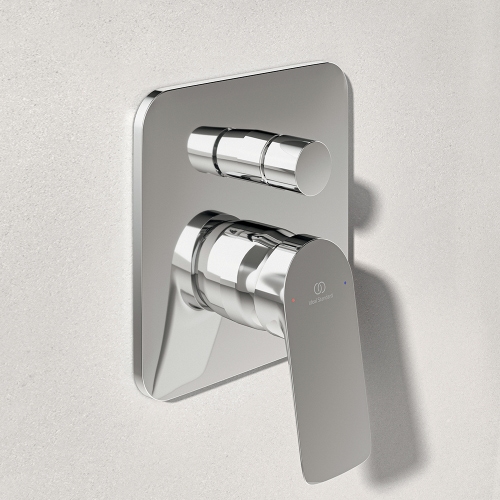 Immagine di Ideal Standard CERALIFE C miscelatore per vasca o doccia, ad incasso, con corpo incasso e deviatore, finitura cromo BE061AA