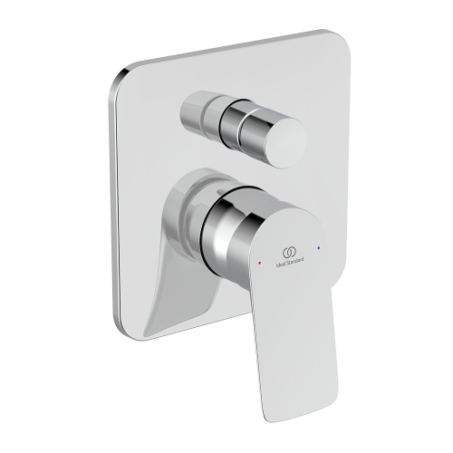 Immagine di Ideal Standard CERALIFE C miscelatore per vasca o doccia, ad incasso, con corpo incasso e deviatore, finitura cromo BE061AA