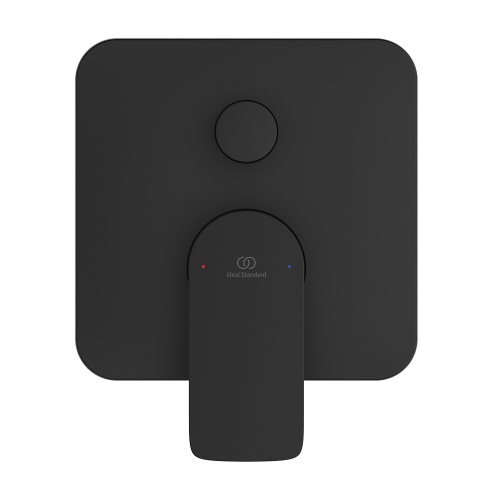 Immagine di Ideal Standard CERALIFE C miscelatore per vasca o doccia, ad incasso, con corpo incasso e deviatore, colore nero finitura opaco BE061XG