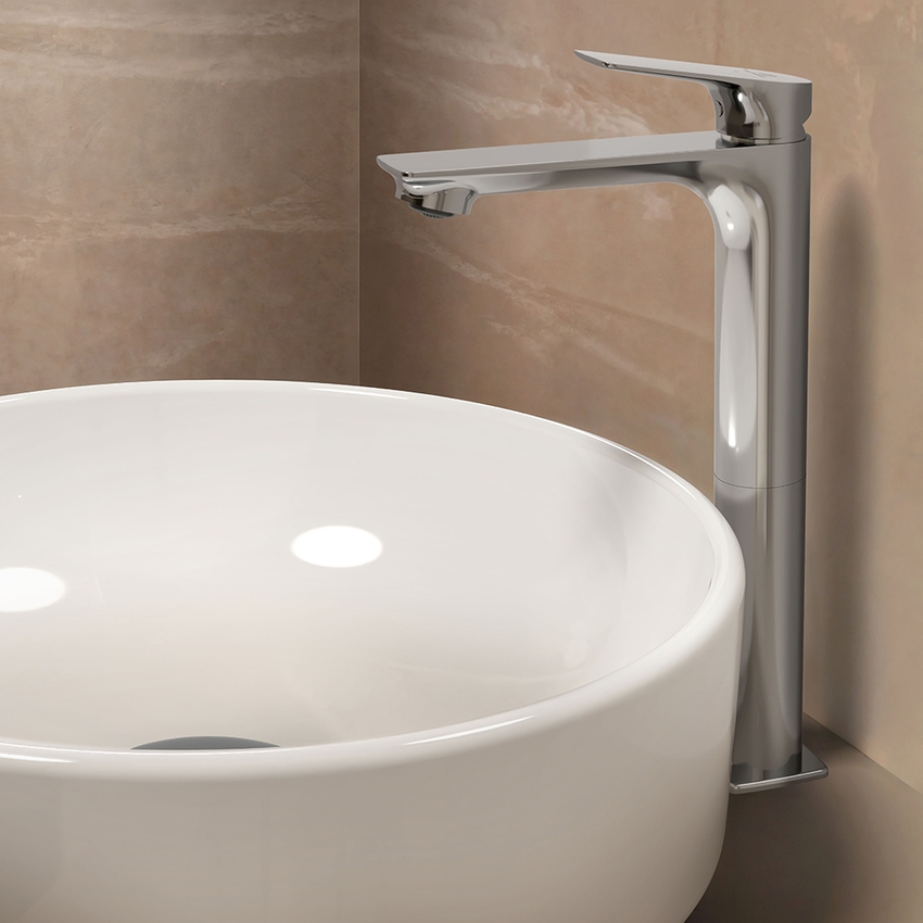 Immagine di Ideal Standard CERALIFE C miscelatore monocomando H.30 cm per lavabo, con piletta click-clack, finitura cromo BE051AA