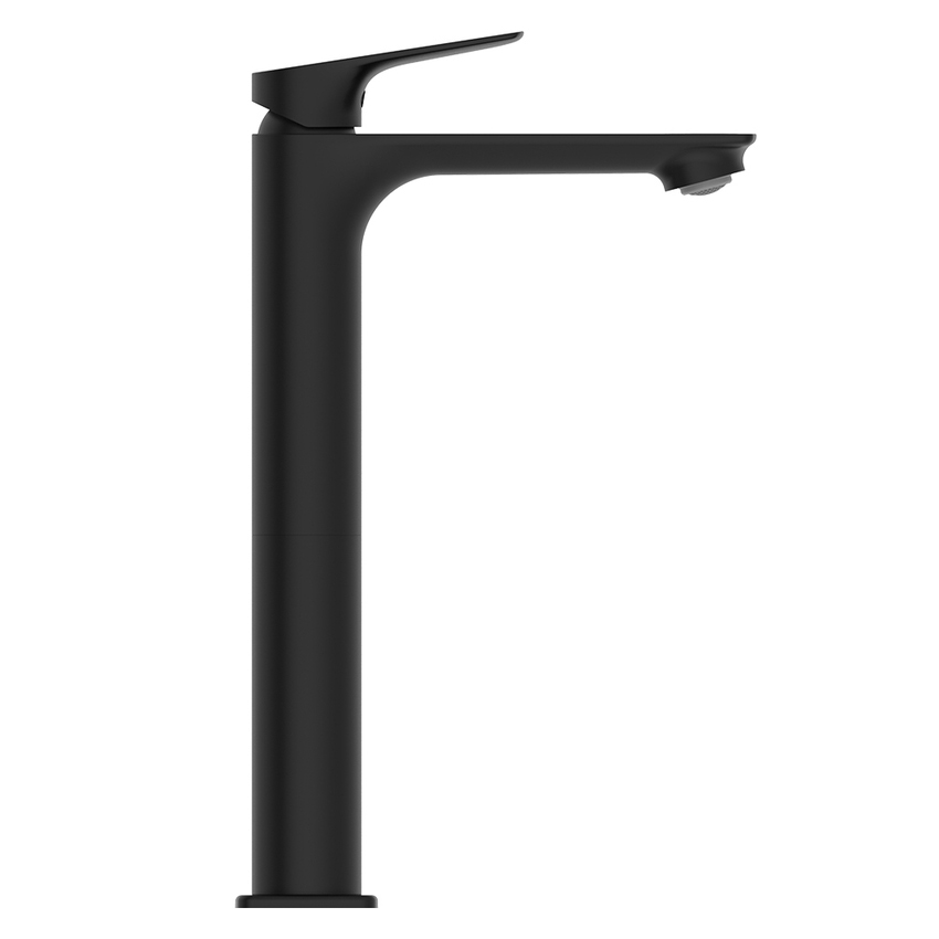 Immagine di Ideal Standard CERALIFE C miscelatore monocomando H.30 cm per lavabo, senza asta di comando e scarico piletta, colore nero finitura opaco BE050XG