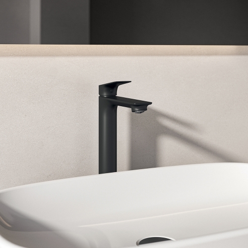 Immagine di Ideal Standard CERALIFE C miscelatore monocomando H.30 cm per lavabo, con piletta click-clack, colore nero finitura opaco BE051XG