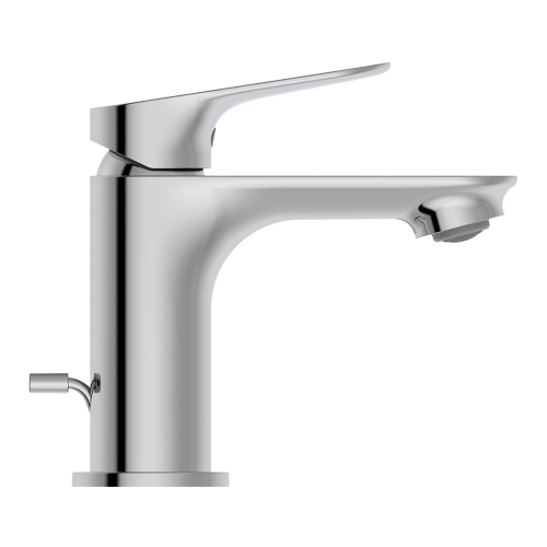 Immagine di Ideal Standard CERALIFE O miscelatore monocomando H.13 cm per lavabo, con asta di comando e scarico piletta da 1-1/4", finitura cromo BE110AA
