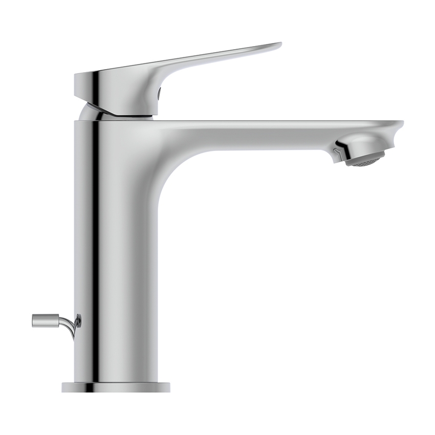 Immagine di Ideal Standard CERALIFE O miscelatore monocomando H.15 cm per lavabo, con asta di comando e scarico piletta da 1-1/4", finitura cromo BE111AA