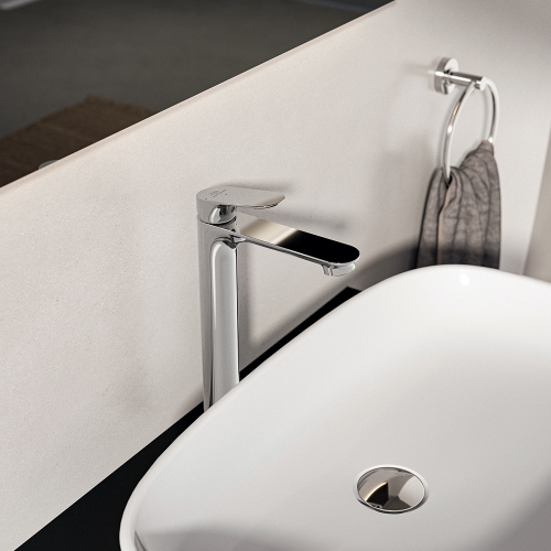 Immagine di Ideal Standard CERALIFE O miscelatore monocomando H.30 cm per lavabo, con piletta click-clack, finitura cromo BE013AA