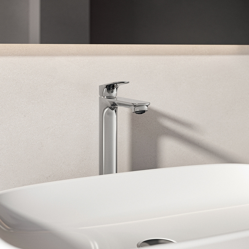 Immagine di Ideal Standard CERALIFE O miscelatore monocomando H.30 cm per lavabo, con piletta click-clack, finitura cromo BE013AA