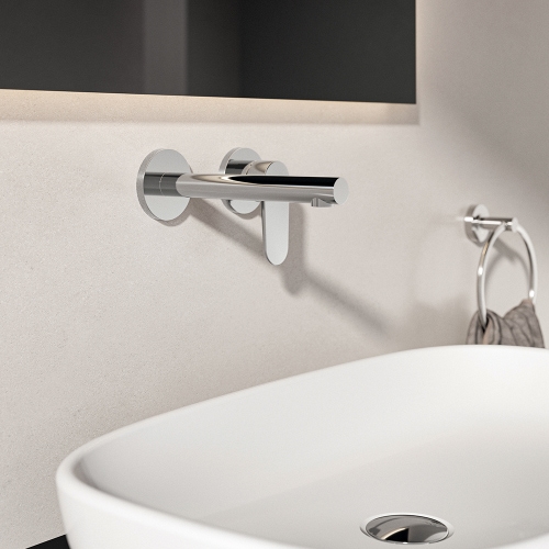 Immagine di Ideal Standard CERALIFE O miscelatore monocomando per lavabo, a parete, senza corpo incasso, finitura cromo BE019AA