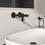 Immagine di Ideal Standard CERALIFE O miscelatore monocomando per lavabo, a parete, senza corpo incasso, colore nero finitura opaco BE019XG