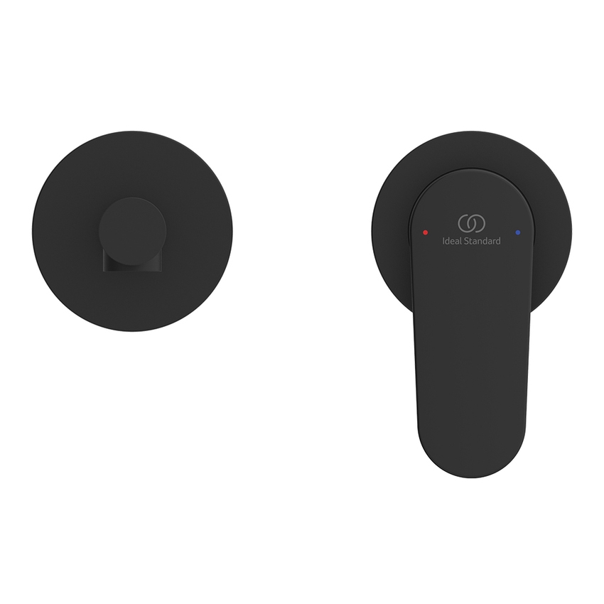 Immagine di Ideal Standard CERALIFE O miscelatore monocomando per lavabo, a parete, senza corpo incasso, colore nero finitura opaco BE019XG