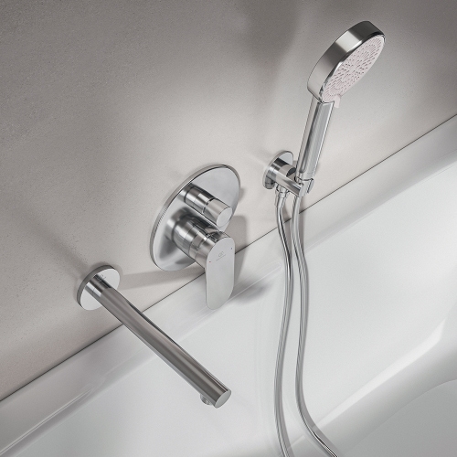 Immagine di Ideal Standard CERALIFE O bocca di erogazione per vasca, a parete, finitura cromo BE030AA