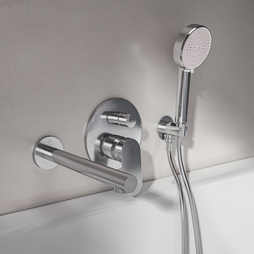 Immagine di Ideal Standard CERALIFE O bocca di erogazione per vasca, a parete, finitura cromo BE030AA