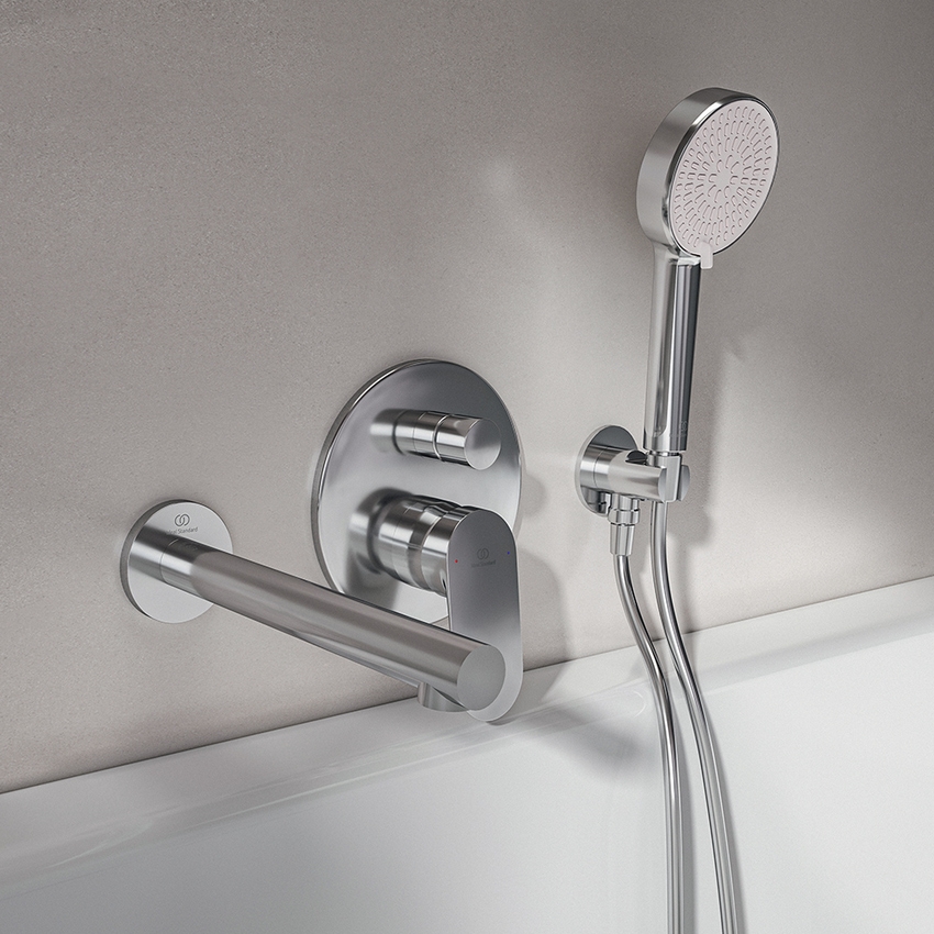 Immagine di Ideal Standard CERALIFE O bocca di erogazione per vasca, a parete, finitura cromo BE030AA