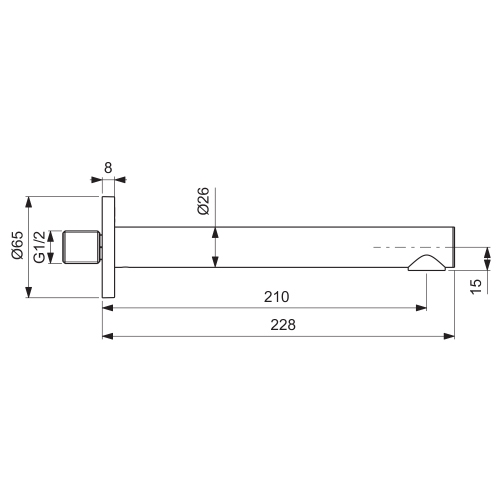 Immagine di Ideal Standard CERALIFE O bocca di erogazione per vasca, a parete, colore nero finitura opaco BE030XG