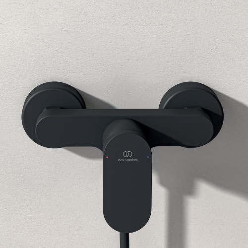 Immagine di Ideal Standard CERALIFE O miscelatore monocomando per doccia, senza componenti doccia, colore nero finitura opaco BE028XG