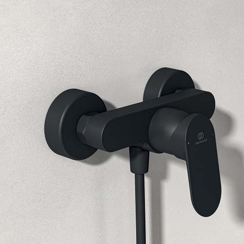 Immagine di Ideal Standard CERALIFE O miscelatore monocomando per doccia, senza componenti doccia, colore nero finitura opaco BE028XG