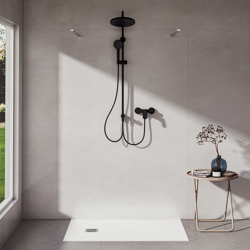 Immagine di Ideal Standard CERALIFE O miscelatore monocomando per doccia, senza componenti doccia, colore nero finitura opaco BE028XG