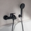 Immagine di Ideal Standard CERALIFE O miscelatore esterno per vasca o doccia, con doccetta a 1 funzione, supporto fisso e tubo flessibile 150 cm, colore nero finitura opaco BE115XG
