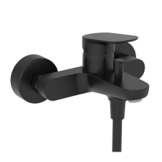 Immagine di Ideal Standard CERALIFE O miscelatore esterno per vasca o doccia, con doccetta a 1 funzione, supporto fisso e tubo flessibile 150 cm, colore nero finitura opaco BE115XG