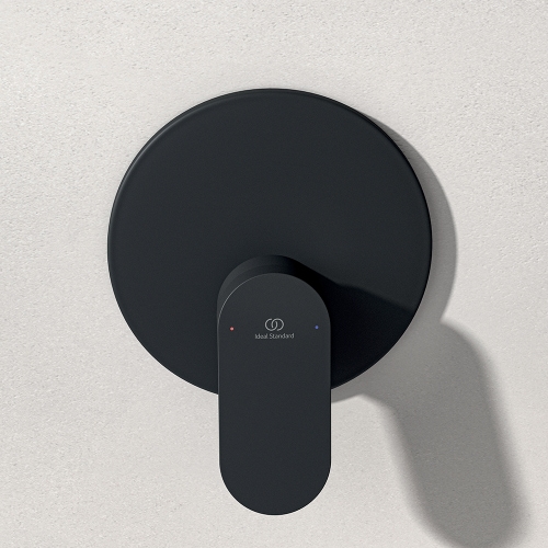 Immagine di Ideal Standard CERALIFE O miscelatore doccia ad incasso, 1 via, con corpo incasso, colore nero finitura opaco BE022XG