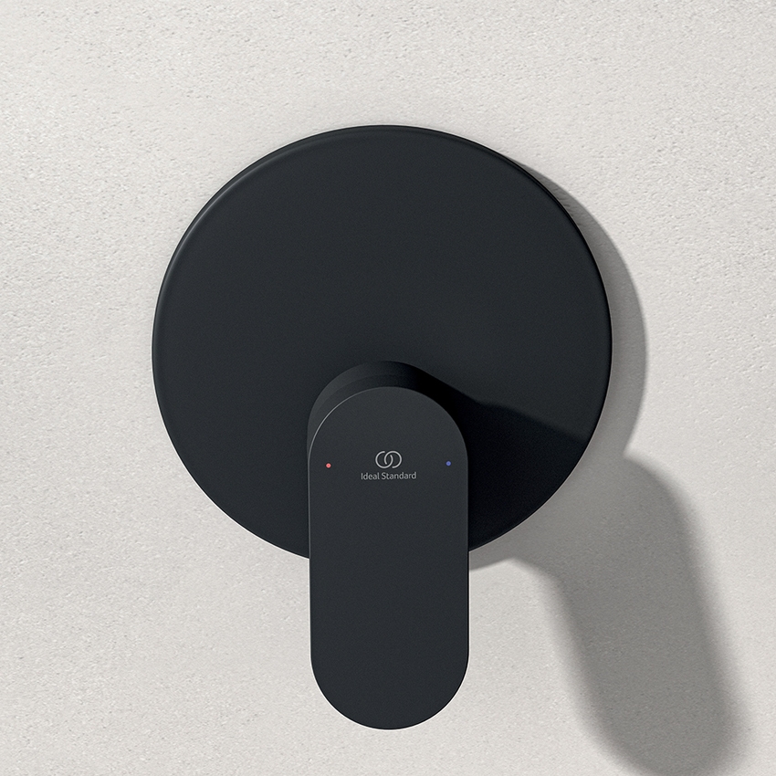 Immagine di Ideal Standard CERALIFE O miscelatore doccia ad incasso, 1 via, con corpo incasso, colore nero finitura opaco BE022XG