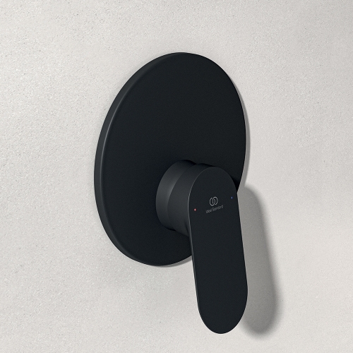 Immagine di Ideal Standard CERALIFE O miscelatore doccia ad incasso, 1 via, con corpo incasso, colore nero finitura opaco BE022XG