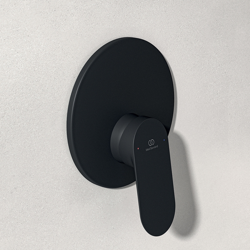 Immagine di Ideal Standard CERALIFE O miscelatore doccia ad incasso, 1 via, con corpo incasso, colore nero finitura opaco BE022XG