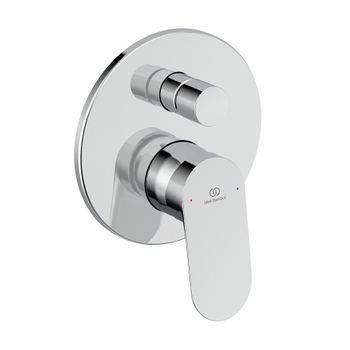 Immagine di Ideal Standard CERALIFE O miscelatore per vasca o doccia ad incasso, a 2 vie, con corpo incasso e deviatore, finitura cromo BE023AA