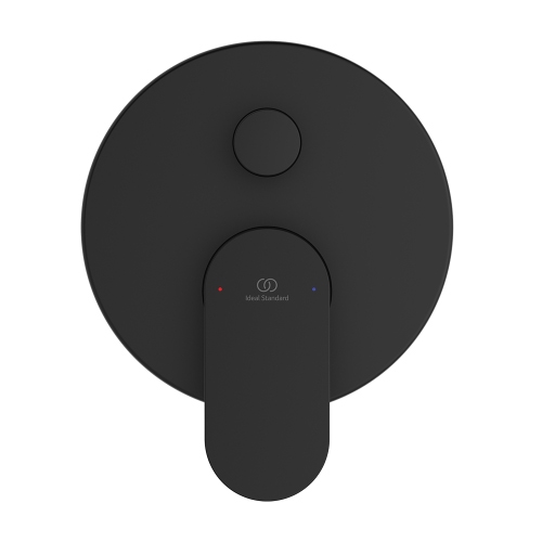 Immagine di Ideal Standard CERALIFE O miscelatore per vasca o doccia ad incasso, a 2 vie, con corpo incasso e deviatore, colore nero finitura opaco BE023XG