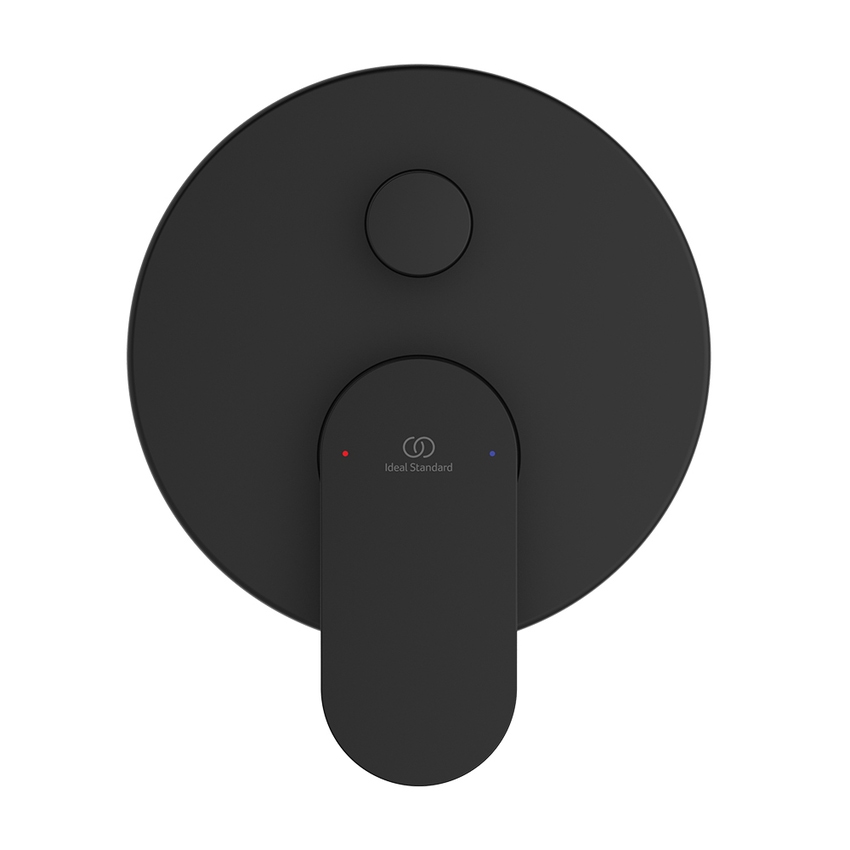 Immagine di Ideal Standard CERALIFE O miscelatore per vasca o doccia ad incasso, a 2 vie, con corpo incasso e deviatore, colore nero finitura opaco BE023XG