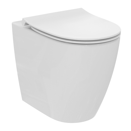 Immagine di Ideal Standard I.LIFE O set completo sanitari a terra vaso HydroTwist, sedile slim a discesa rallentata, bidet monoforo con troppopieno, colore bianco finitura lucido T568901+T569001+T572401
