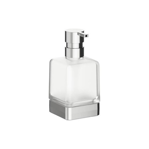 Immagine di Inda LEA spandisapone da appoggio con contenitore in vetro satinato, erogatore in ottone, finitura cromo A1812ZCR21