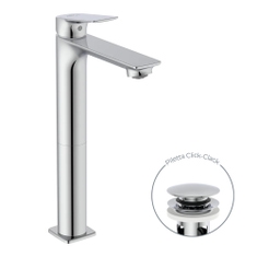 Immagine di Ideal Standard CERALIFE C miscelatore monocomando H.30 cm per lavabo, con piletta click-clack, finitura cromo BE051AA