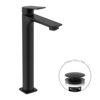 Immagine di Ideal Standard CERALIFE C miscelatore monocomando H.30 cm per lavabo, con piletta click-clack, colore nero finitura opaco BE051XG