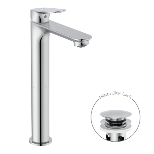 Immagine di Ideal Standard CERALIFE O miscelatore monocomando H.30 cm per lavabo, con piletta click-clack, finitura cromo BE013AA