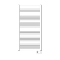Immagine di Irsap ARES ELETTRICO scaldasalviette, 22 tubi, 2 intervalli, H.111,8 L.58 P.3 cm, con controllo elettronico, colore bianco standard finitura lucido Cod.01 EIM058H01IR01NNN01