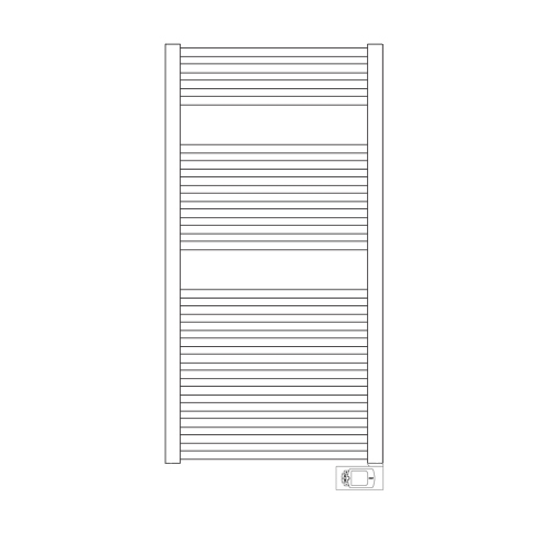 Immagine di Irsap ARES ELETTRICO scaldasalviette, 22 tubi, 2 intervalli, H.111,8 L.58 P.3 cm, con controllo elettronico, colore bianco standard finitura lucido Cod.01 EIM058H01IR01NNN01