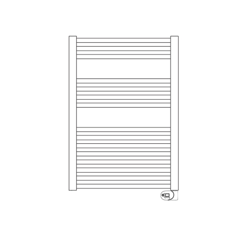 Immagine di Irsap ARES ELETTRICO scaldasalviette, 15 tubi, 2 intervalli, H.81,8 L.58 P.3 cm, con modulo bluetooth integrato, colore bianco standard finitura lucido Cod.01 EIS058Y01IR01NNN