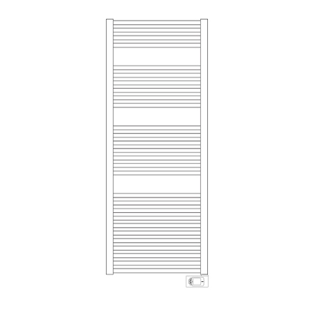 Immagine di Irsap ARES ELETTRICO scaldasalviette, 28 tubi, 3 intervalli, H.146,2 L.48 P.3 cm, con controllo elettronico, colore bianco standard finitura lucido Cod.01 EIL048H01IR01NNN01