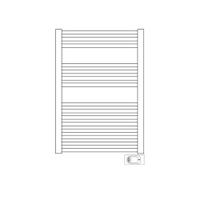 Immagine di Irsap ARES ELETTRICO scaldasalviette, 15 tubi, 2 intervalli, H.81,8 L.48 P.3 cm, con controllo elettronico, colore bianco standard finitura lucido Cod.01 EIS048H01IR01NNN