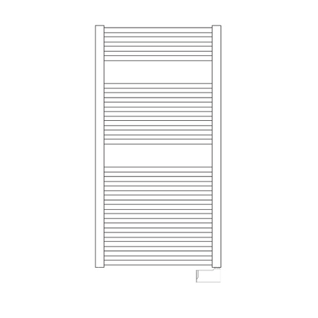 Immagine di Irsap ARES ELETTRICO scaldasalviette, 22 tubi, 2 intervalli, H.111,8 L.48 P.3 cm, con controllo elettronico Wi-Fi, colore bianco standard finitura lucido Cod.01 EIM048E01IR01NNN01