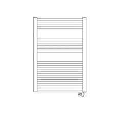 Immagine di Irsap ARES ELETTRICO scaldasalviette, 15 tubi, 2 intervalli, H.81,8 L.48 P.3 cm, con modulo bluetooth integrato, colore bianco standard finitura lucido Cod.01 EIS048Y01IR01NNN