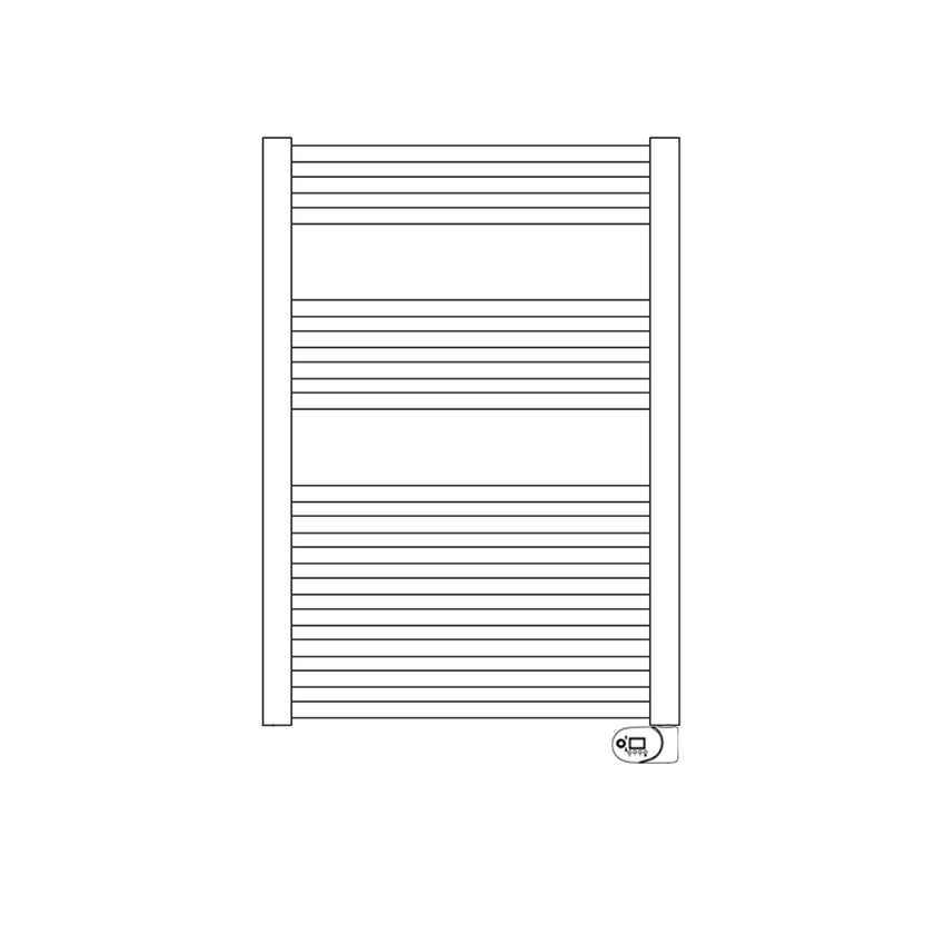 Immagine di Irsap ARES ELETTRICO scaldasalviette, 15 tubi, 2 intervalli, H.81,8 L.48 P.3 cm, con modulo bluetooth integrato, colore bianco standard finitura lucido Cod.01 EIS048Y01IR01NNN