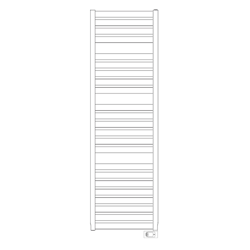 Immagine di Irsap VELA ELETTRICO scaldasalviette, 23 tubi, 3 intervalli, H.182 L.56 P.3 cm, con controllo elettronico, colore bianco standard finitura lucido Cod.01 VEE056H01IR01NNN01