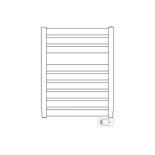 Immagine di Irsap VELA ELETTRICO scaldasalviette, 9 tubi, 1 intervallo, H.70 L.56 P.3 cm, con controllo elettronico, colore bianco standard finitura lucido Cod.01 VES056H01IR01NNN01