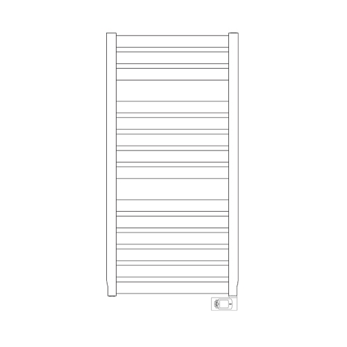 Immagine di Irsap VELA ELETTRICO scaldasalviette, 14 tubi, 2 intervalli, H.112 L.56 P.3 cm, con controllo elettronico, colore bianco standard finitura lucido Cod.01 VEM056H01IR01NNN01