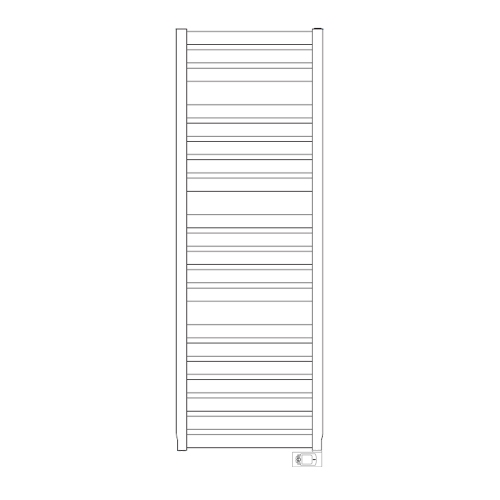 Immagine di Irsap VELA ELETTRICO scaldasalviette, 20 tubi, 3 intervalli, H.161 L.56 P.3 cm, con controllo elettronico, colore bianco standard finitura lucido Cod.01 VEL056H01IR01NNN01