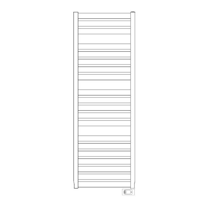 Immagine di Irsap VELA ELETTRICO scaldasalviette, 20 tubi, 3 intervalli, H.161 L.56 P.3 cm, con controllo elettronico, colore bianco standard finitura lucido Cod.01 VEL056H01IR01NNN01