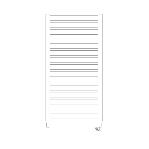 Immagine di Irsap VELA ELETTRICO scaldasalviette, 14 tubi, 2 intervalli, H.112 L.56 P.3 cm, con modulo integrato bluetooth, colore bianco standard finitura lucido Cod.01 VEM056Y01IR01NNN