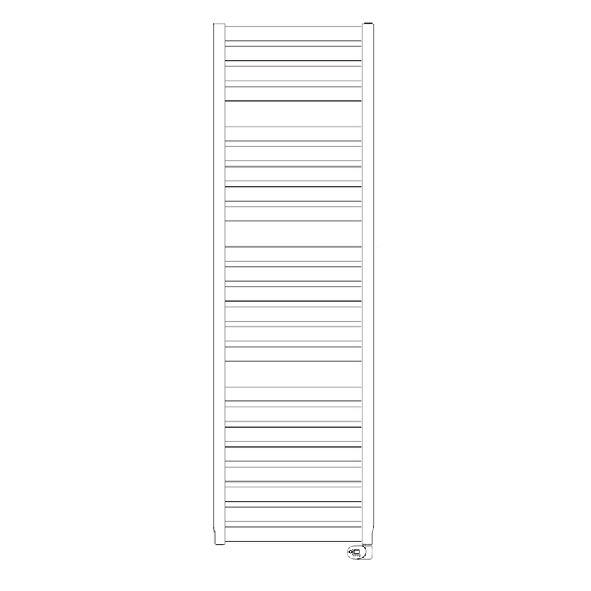 Immagine di Irsap VELA ELETTRICO scaldasalviette, 23 tubi, 3 intervalli, H.182 L.56 P.3 cm, con modulo bluetooth integrato, colore bianco standard finitura lucido Cod.01 VEE056Y01IR01NNN