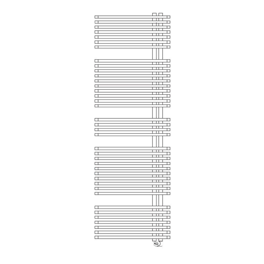 Immagine di Irsap JAZZ_S ELETTRICO radiatore 38 tubi H.182 L.60 P.5,5 cm, 4 intervalli, con modulo bluetooth integrato, colore bianco standard finitura lucido Cod.01 ZRG060Y01IR01NNN